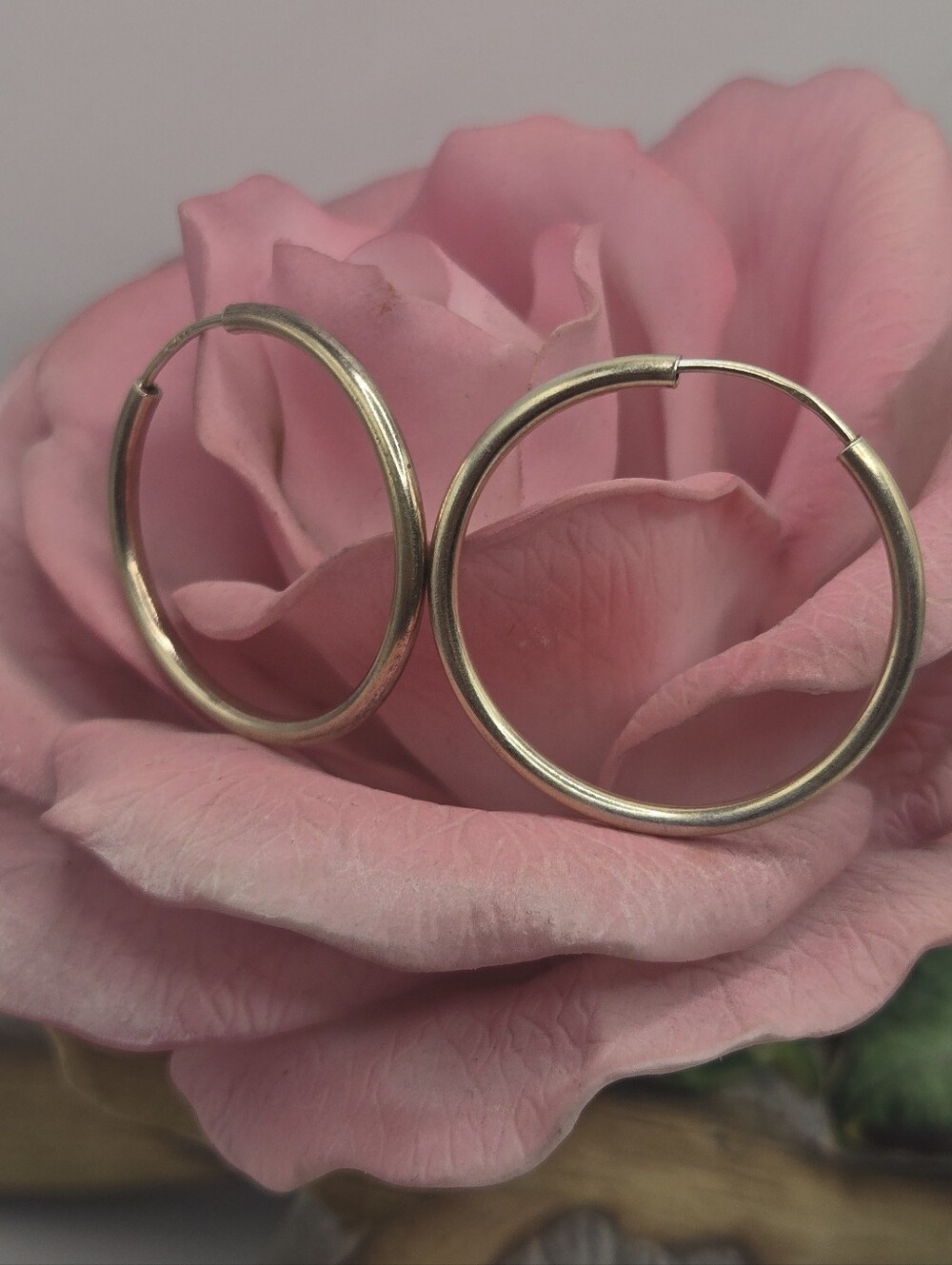 Sterling Silver/Gold Hoop Earrings
